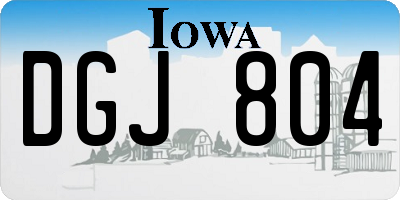 IA license plate DGJ804