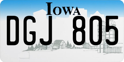 IA license plate DGJ805