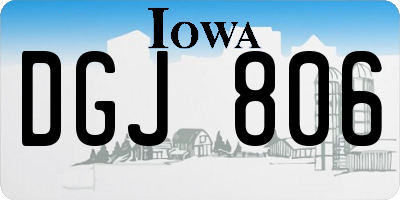IA license plate DGJ806
