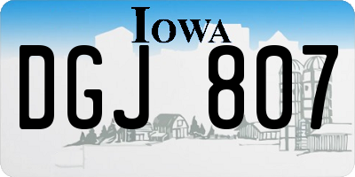 IA license plate DGJ807