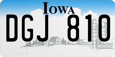 IA license plate DGJ810