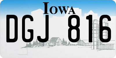 IA license plate DGJ816