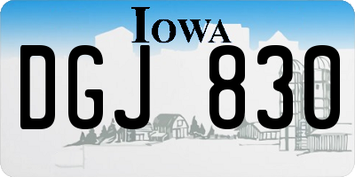 IA license plate DGJ830
