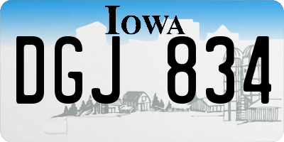 IA license plate DGJ834