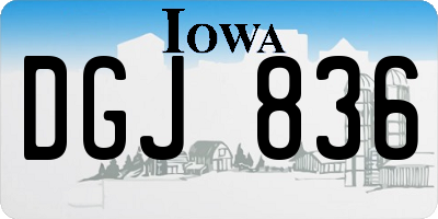 IA license plate DGJ836