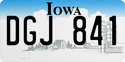 IA license plate DGJ841