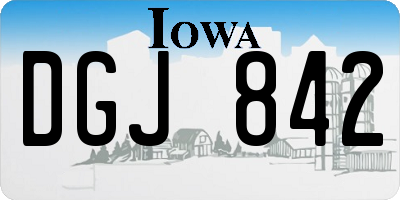 IA license plate DGJ842