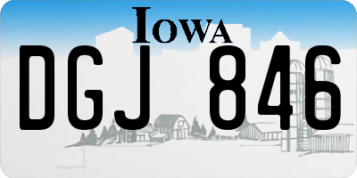 IA license plate DGJ846