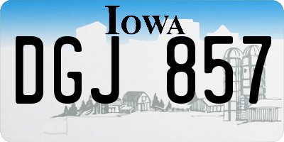 IA license plate DGJ857