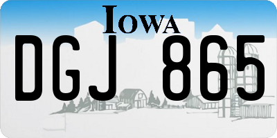 IA license plate DGJ865