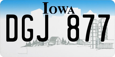 IA license plate DGJ877