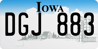 IA license plate DGJ883