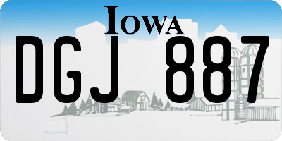 IA license plate DGJ887