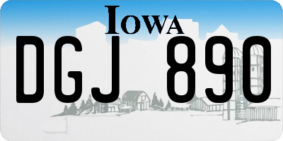 IA license plate DGJ890