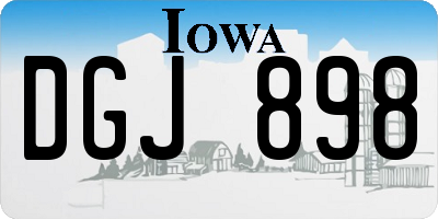 IA license plate DGJ898
