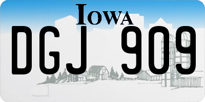 IA license plate DGJ909