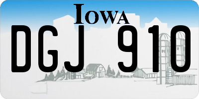 IA license plate DGJ910