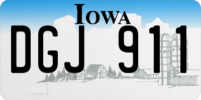 IA license plate DGJ911