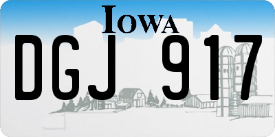 IA license plate DGJ917