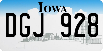 IA license plate DGJ928