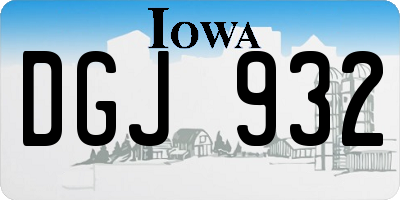 IA license plate DGJ932