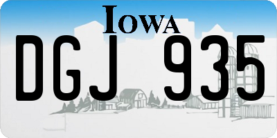 IA license plate DGJ935