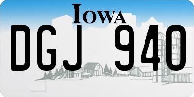 IA license plate DGJ940