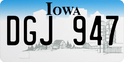 IA license plate DGJ947