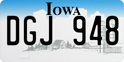 IA license plate DGJ948