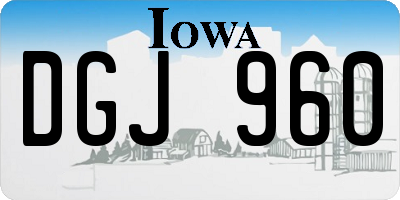 IA license plate DGJ960