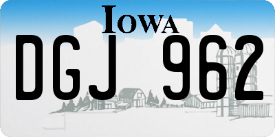 IA license plate DGJ962