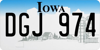 IA license plate DGJ974