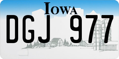 IA license plate DGJ977