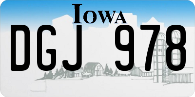 IA license plate DGJ978