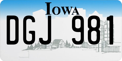 IA license plate DGJ981
