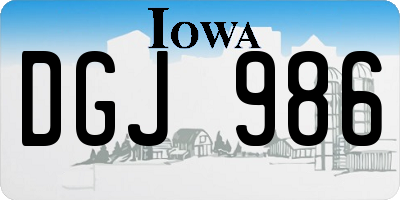 IA license plate DGJ986