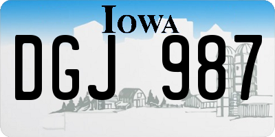 IA license plate DGJ987