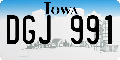 IA license plate DGJ991