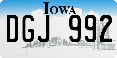 IA license plate DGJ992