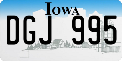 IA license plate DGJ995