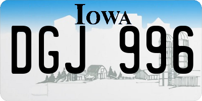 IA license plate DGJ996