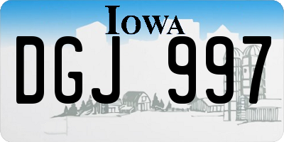 IA license plate DGJ997