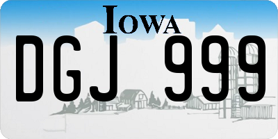 IA license plate DGJ999