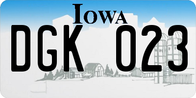 IA license plate DGK023