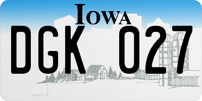 IA license plate DGK027