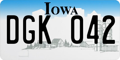 IA license plate DGK042