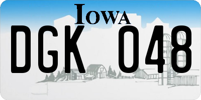IA license plate DGK048