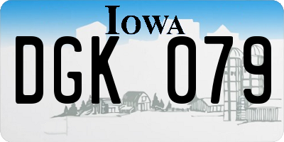 IA license plate DGK079
