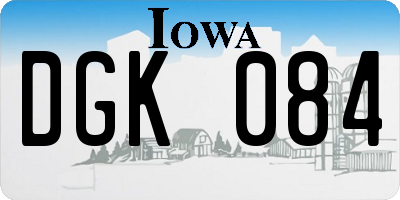 IA license plate DGK084