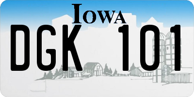 IA license plate DGK101